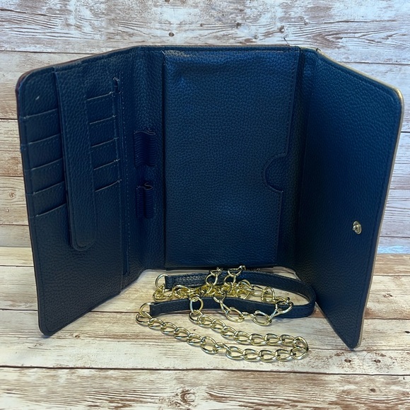 NWT Giani Bernini Wallet Clutch Crossbody Mini Handbag Gold Maroon Navy Blue - Picture 2 of 13